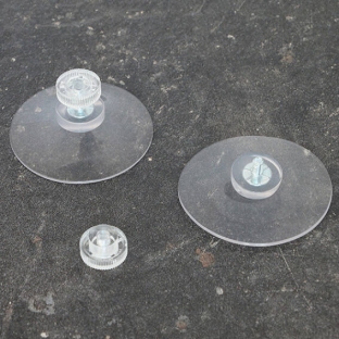 Thumb screw suction cups 50 mm | M4, 6 mm long | knurled nut made of transparent plastic