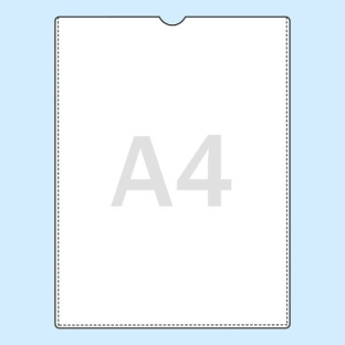 Protective covers for A4, short edge open, transparent 