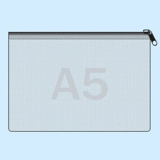 Mesh bag for inserts A5, long edge open, transparent 