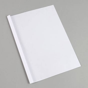 Thermal binding folder A4, leather board, 15 sheets, white | 1,5 mm | 250 g/m²