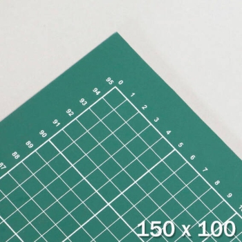 Large cutting mat for sewing, 150 x 100 cm, self-healing, with grid green/green