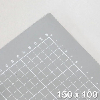 Large cutting mat for sewing, 150 x 100 cm, self-healing, with grid grey/grey