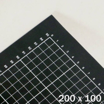 Cutting mat XXL, 200 x 100 cm, self-healing, with grid black/black