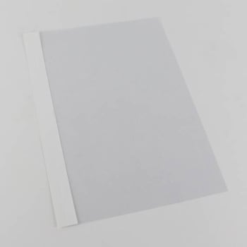 Cover foil, leather cardboard with groove white|transparent