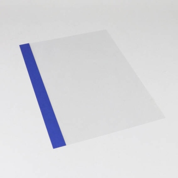 Cover foil, leather cardboard with groove, dark blue/transparent