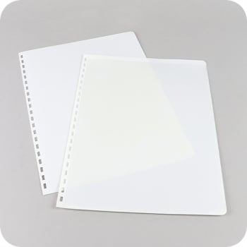 Cover SET A4, with pocket, pre-punched, white