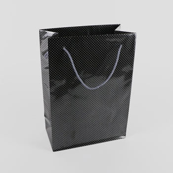 Gift bag dots, 20 x 28 x 10 cm, black 