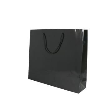 Gift bag 40 x 35 x 10 cm, black, glossy 