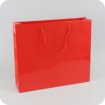 Gift bag 40 x 35 x 10 cm, red, shiny 