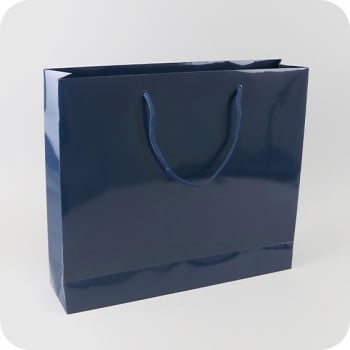 Gift bag 40 x 35 x 10 cm, blue, shiny 
