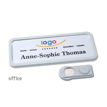 Name badges Magnet Office 30, grey