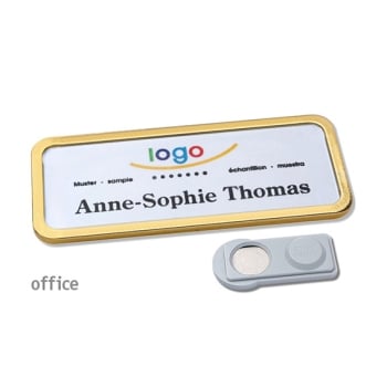 Name badges Magnet Office 30, gold
