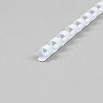 Plastic binder spines A4, round 8 mm | white