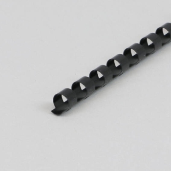 Plastic binder spines A4, round 8 mm | black