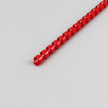 Plastic binder spines A4, round 12 mm | red