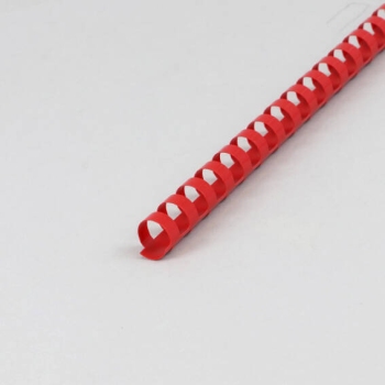 Plastic binder spines A4, round 14 mm | red