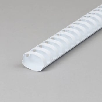 Plastic binder spines A4, oval 38 mm | white