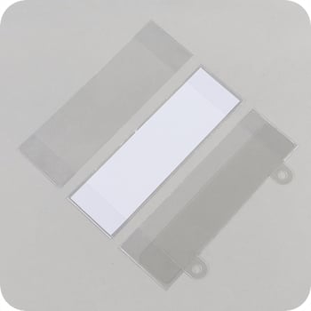 Self-adhesive pockets for insertion labels, inscriptions and plastic fasteners 