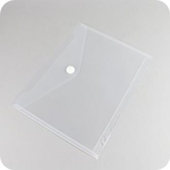Document pouch A4, with filing edge and Velcro fastener, 30 sheets, PP film, matt-transparent 
