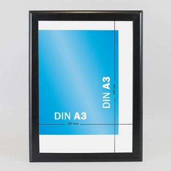 Snap frame, aluminium, A3 32 mm | black | Mitred