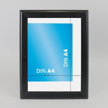 Snap frame, aluminium, A4, 32 mm | edges on a mitre | black