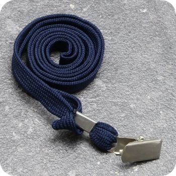 Lanyards, 10 mm wide dark blue | with Bull Dog Clip