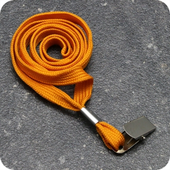 Lanyards, 10 mm wide orange | with Bull Dog Clip