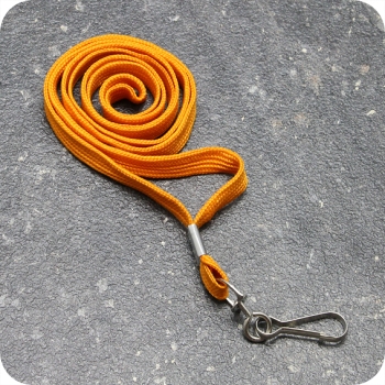 Lanyards, 10 mm wide orange | with rotabable metal hook