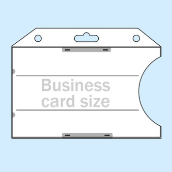 Open ID pockets for credit card size, rigid plastic, with round holes and euro hole 