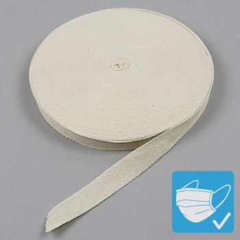 Twill tape, cotton 20 mm | raw white 