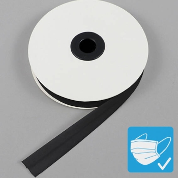 Bias binding tape, cotton and polyester, 20 mm (reel with 25 m) black