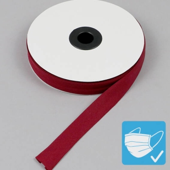 Bias binding tape, cotton and polyester, 20 mm (reel with 25 m) dark red