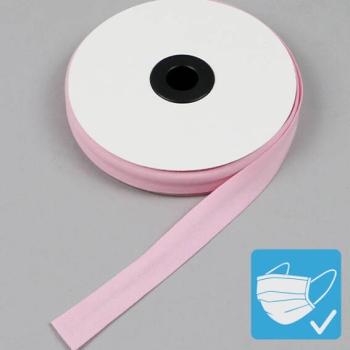 Bias binding tape, cotton and polyester, 20 mm (reel with 25 m) rose