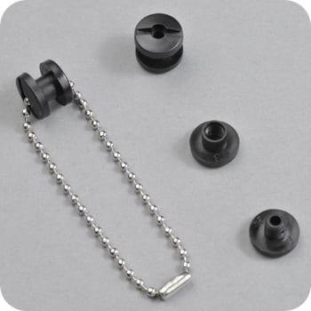 Plastic binding screws with hole, 3.5 mm | black