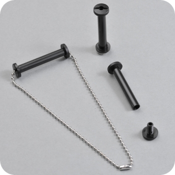 Plastic binding screws with hole, 40 mm | black