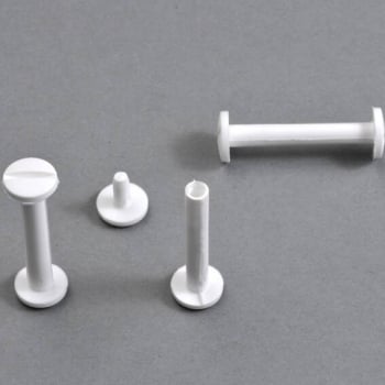 Plastic binding screws, 30 mm | white