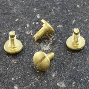 Slotted screws for binding screws, 7.5 mm, with 1 mm extension, brass-plated 