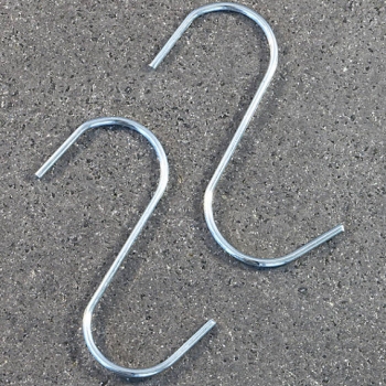 S-hooks, 65 mm long, zinc-plated 