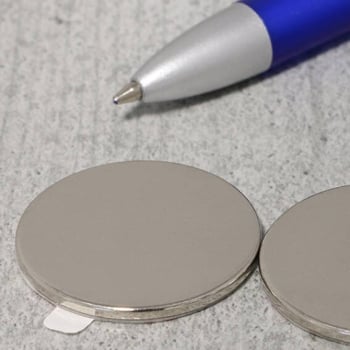 Disc magnets neodymium, self-adhesive, 30 mm x 2 mm, N35 