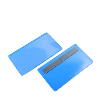 Magnetic pockets, 145 x 75/80 mm, with 1 magnetic strip, long edge open, blue 145 x 75/80 mm | with 1 magnetic strip