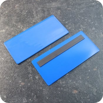 Magnetic pockets, 160 x 70/75 mm, with 1 magnetic strip, long edge open, blue 160 x 70/75 mm | with 1 magnetic strip