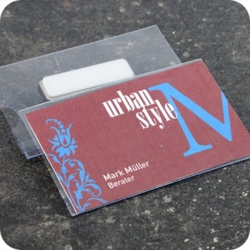 Name badge holders, 90 x 58 mm, magnetic clip | rigid-PVC