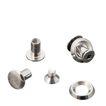 Binding screws with rosette disc, 9 mm, nickel-plated 
