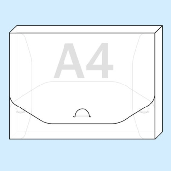 Document box for insert A4, PP foil 800 micron, with flap with lock 