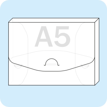 Document box for insert A5, PP foil 800 micron, with flap with lock 