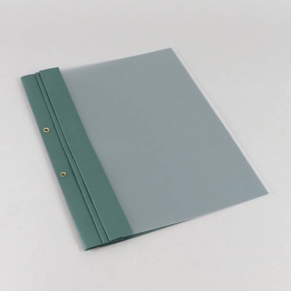 Balance sheet folder A4, 2 eyelets, 8 file solution, leather board dark green
