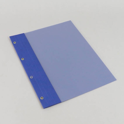 Balance sheet folder A4, 4 eyelets, quick staple, high gloss cardboard blue