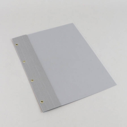 Balance sheet folder A4, 4 eyelets, quick staple, high gloss cardboard grey
