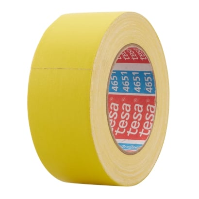 tesa 4651, Premium coated fabric tape 50 mm | yellow