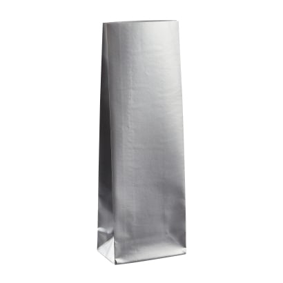 Block bottom bags, silver 55 x 30 x 175 mm